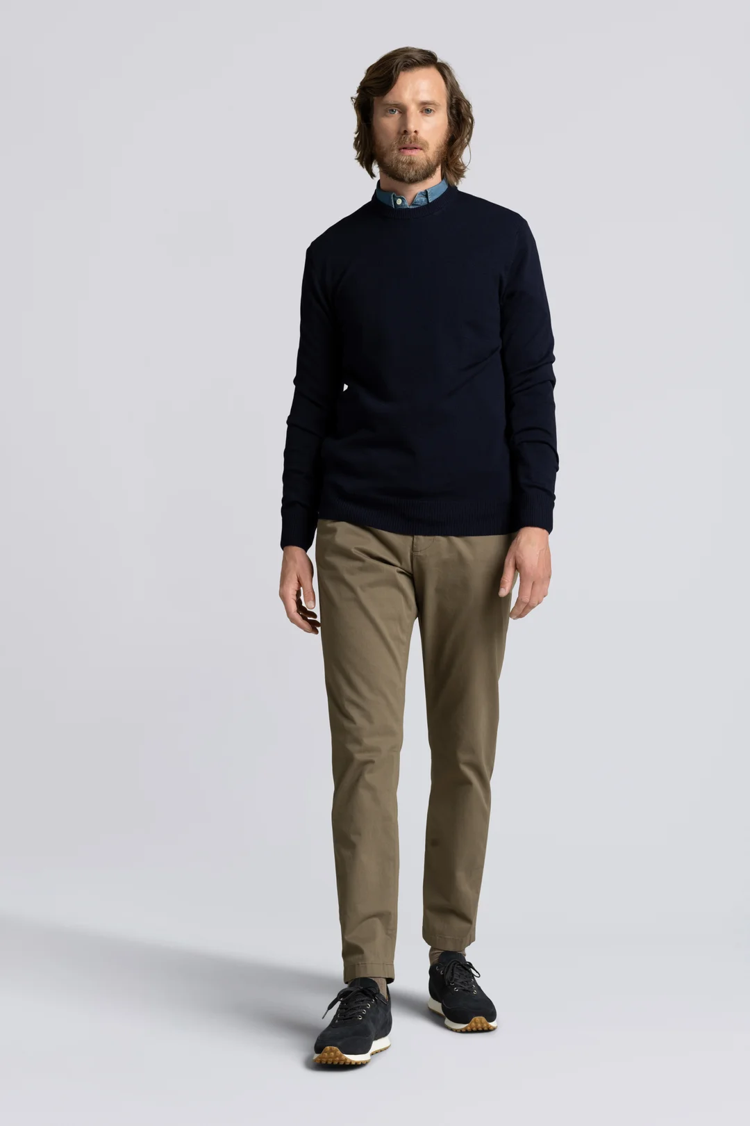 ASKET - Merino Sweater Light Grey - Merino Wool - Mens