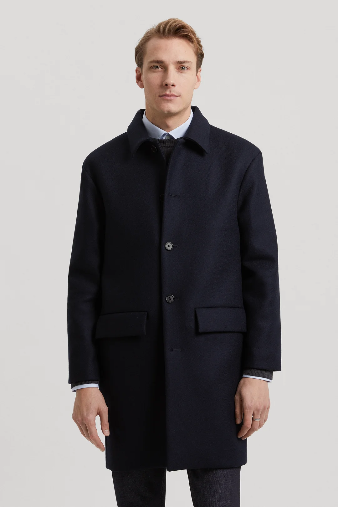 Dark Navy Wool Coat Recycled Wool Outerwear ASKET