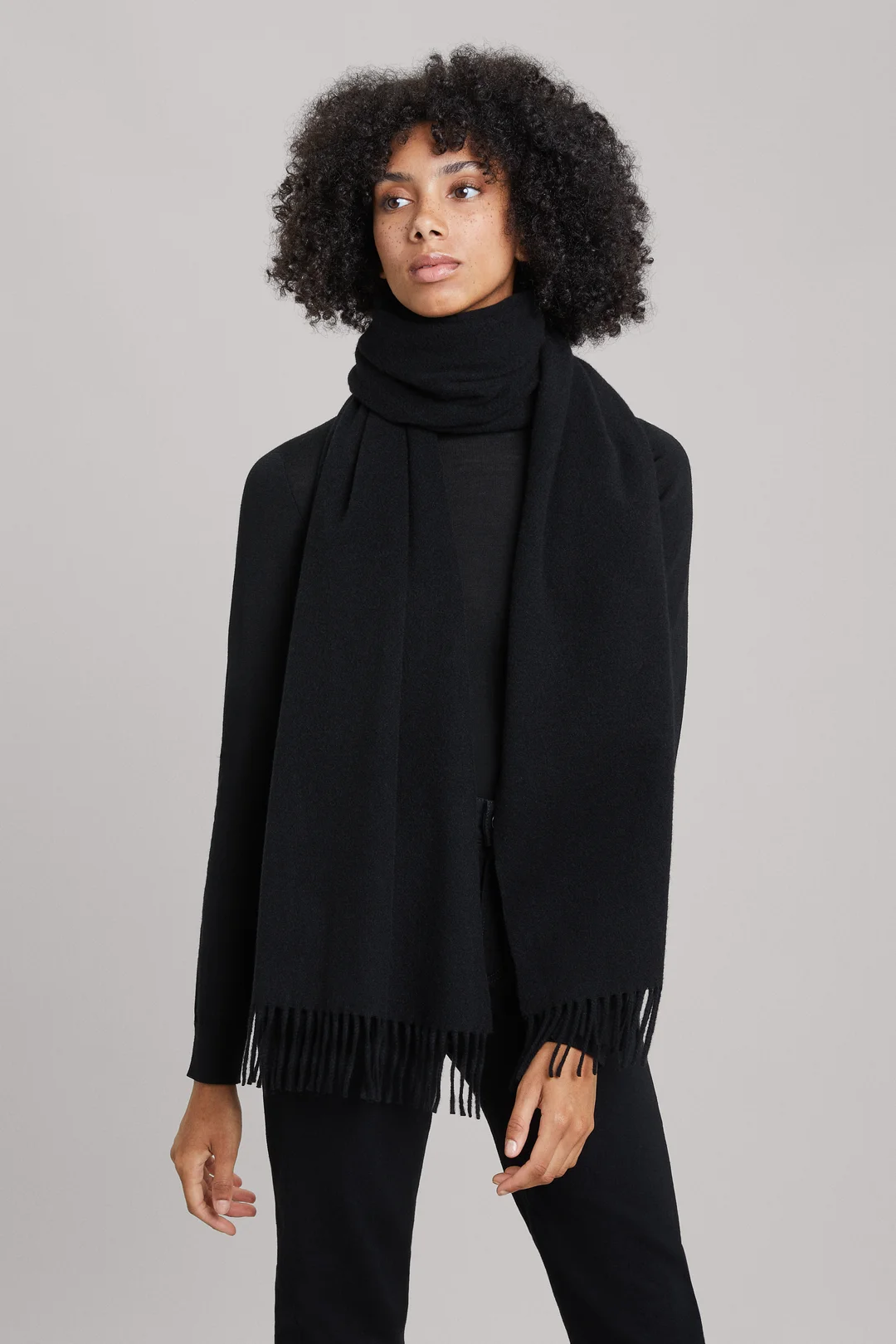 Louis Vuitton Black Thick Cashmere Scarf AGC1313 – LuxuryPromise