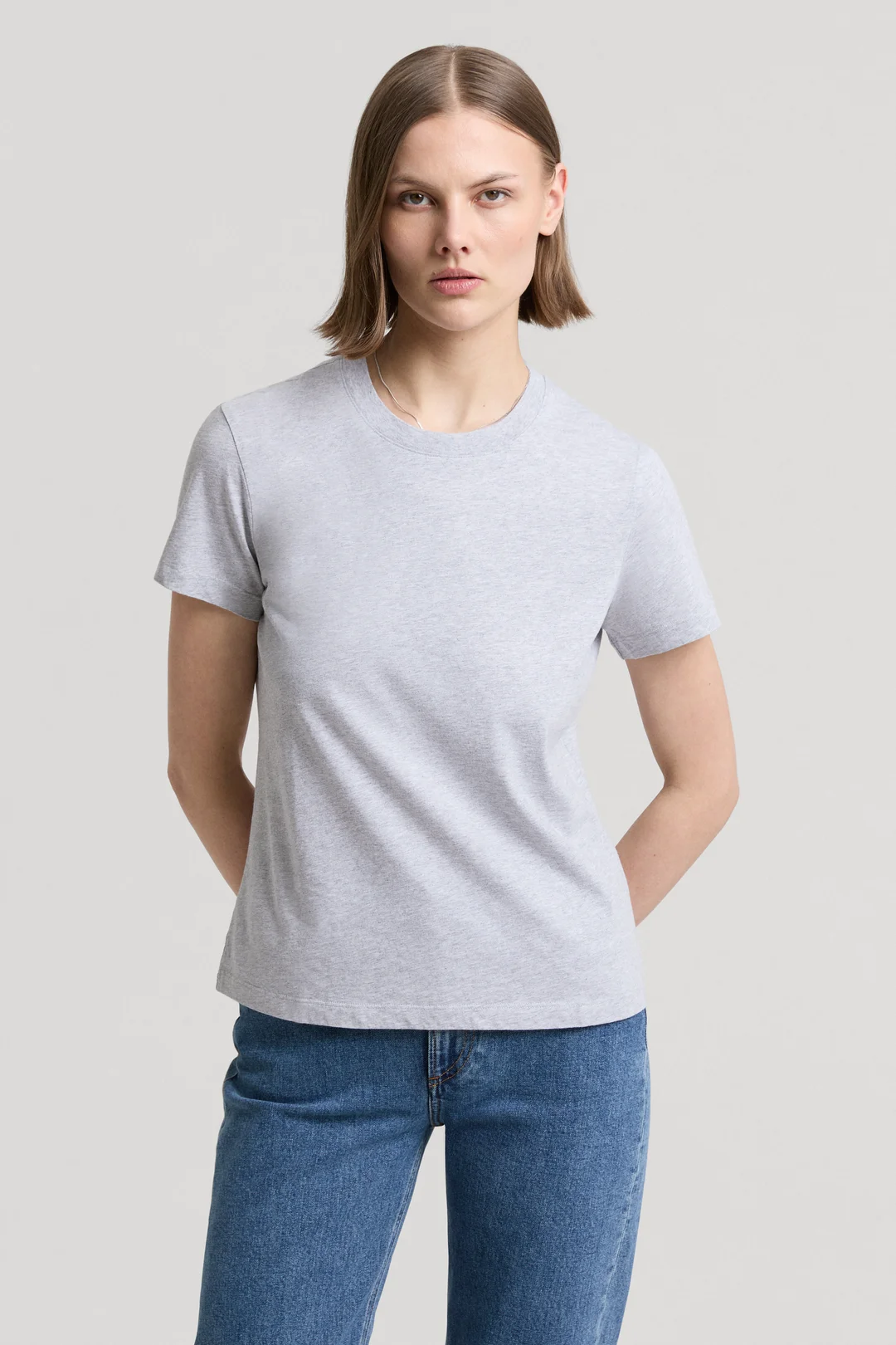 Grey Melange T-Shirt | Organic Cotton Crewneck - ASKET