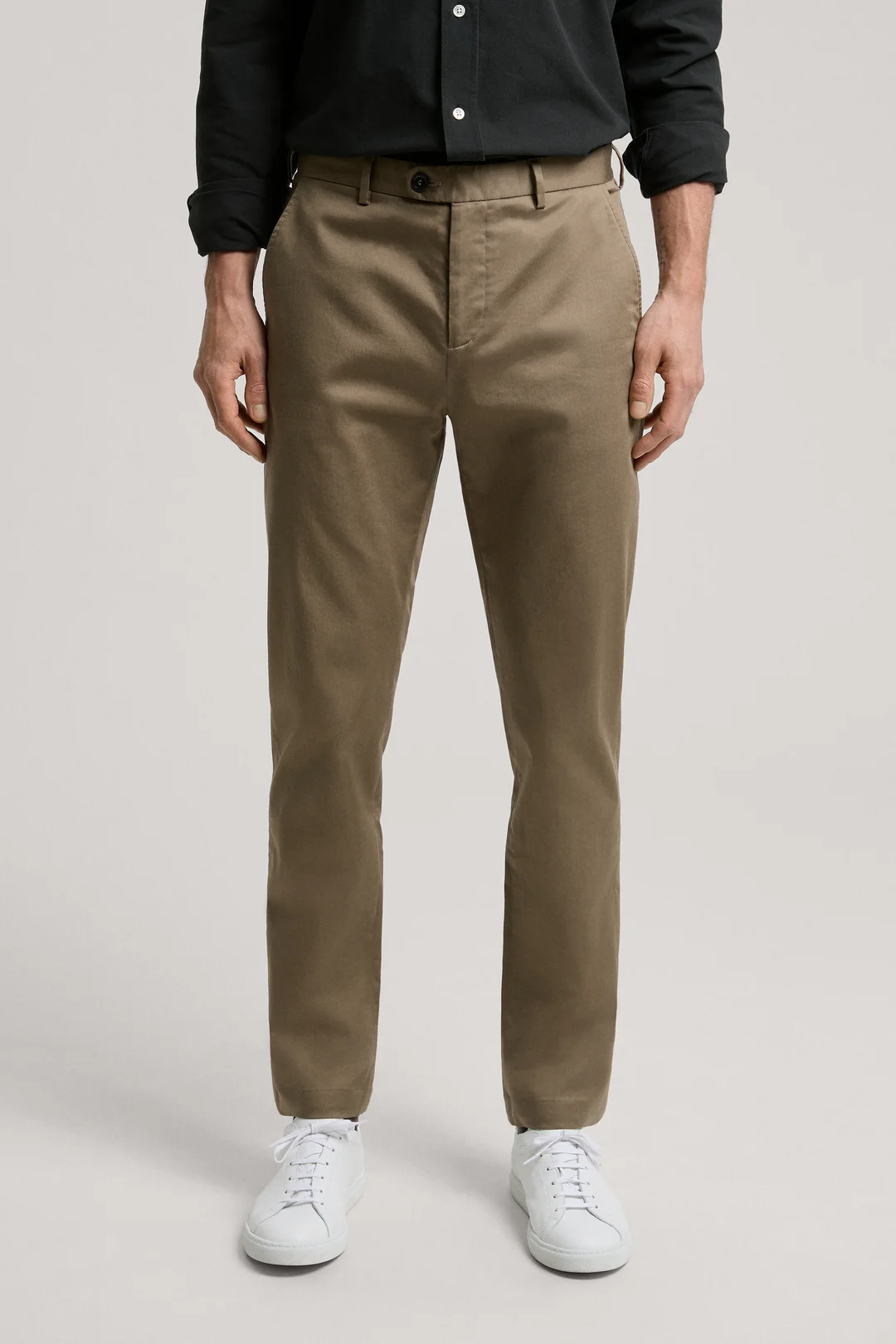 Taupe Slim Chino | Tapered Cotton Stretch Trouser- ASKET