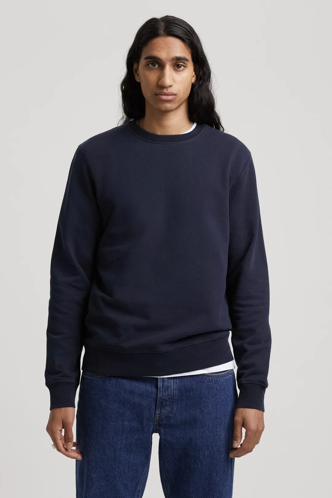Dark Navy Sweatshirt | Cotton Loopback - ASKET
