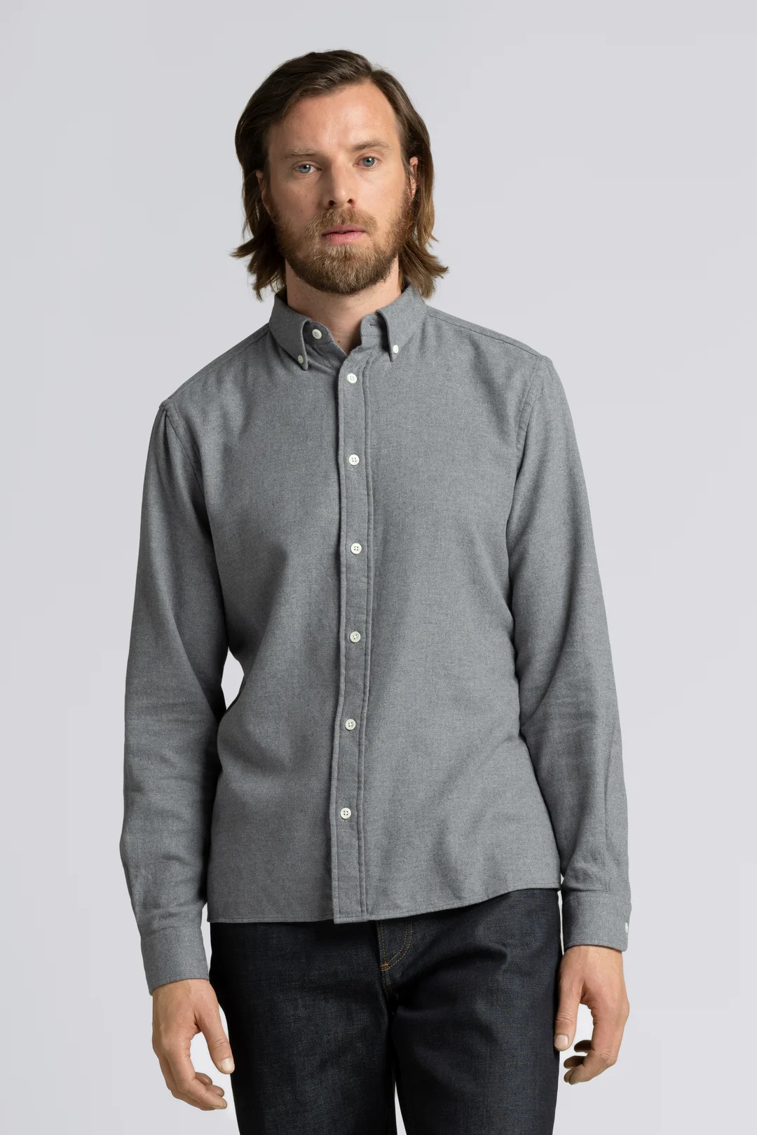ASKET - The Flannel Shirt Khaki Green - Organic Cotton - Mens
