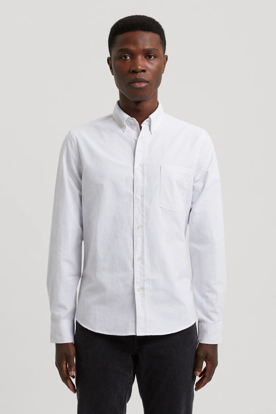 Light Grey Stripe Oxford Shirt | Organic Cotton Button Down - ASKET