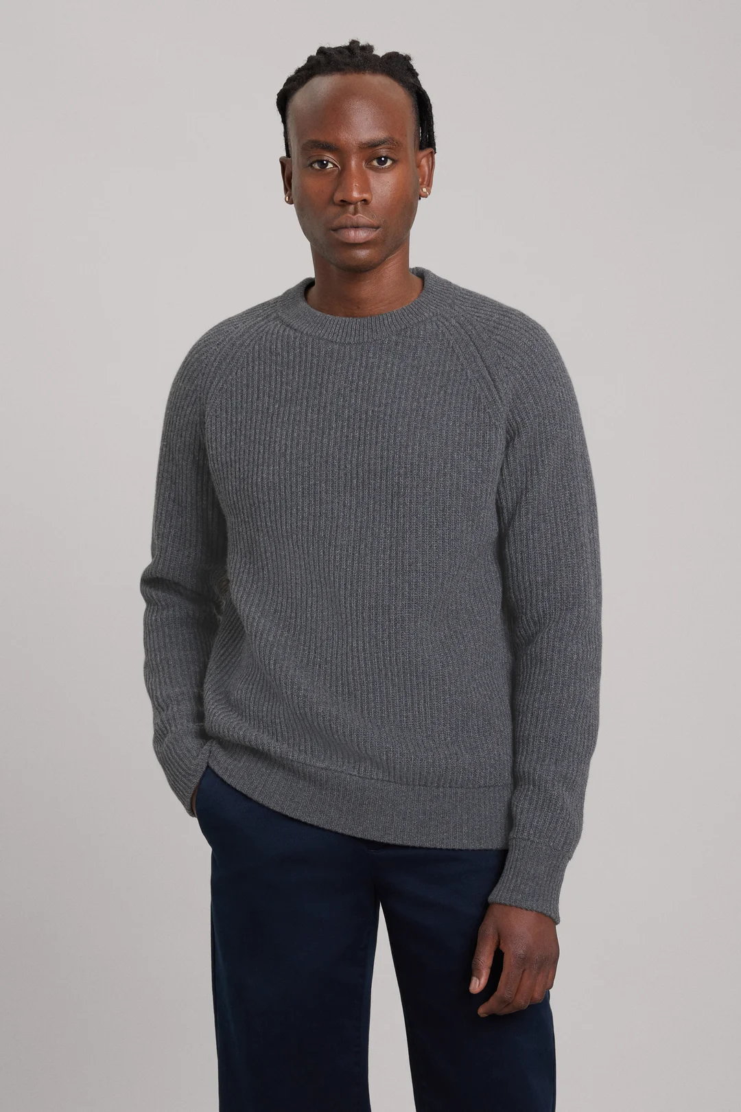 Charcoal Melange Heavy Wool Sweater | 100% Recycled Wool- ASKET
