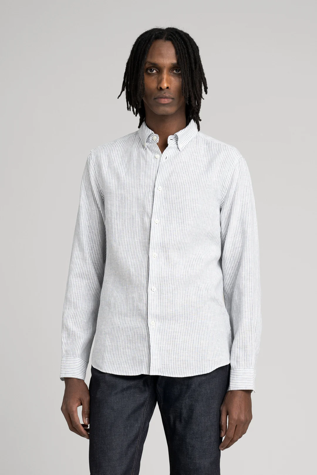 Blue Stripe Linen Shirt | Organic Linen Button Down - ASKET