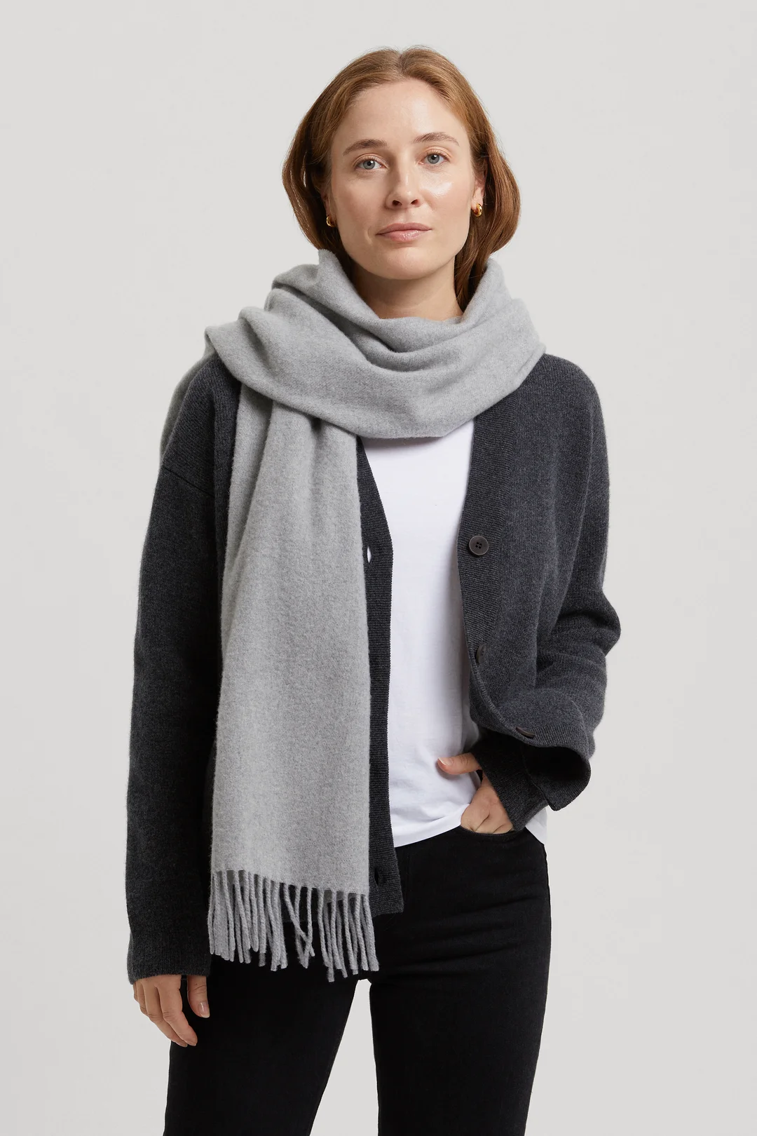 Beige Cashmere Wool Scarf  Italian Recycled Wool - ASKET