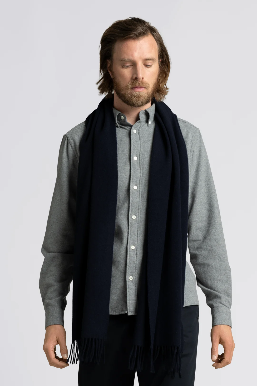 ASKET - The Cashmere Wool Scarf Grey Melange - Recycled Cashmere - Unisex