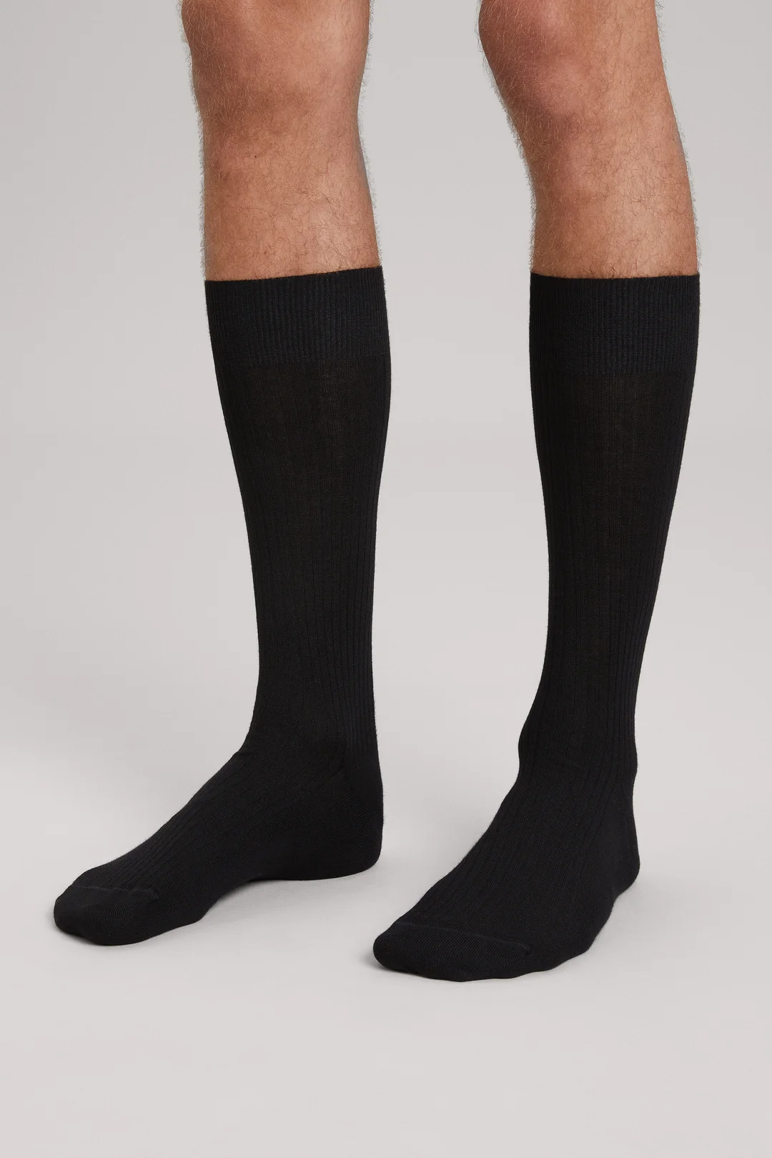 Black Ribbed Cotton Sock 3-Pack | Men's Italian - ASKET
