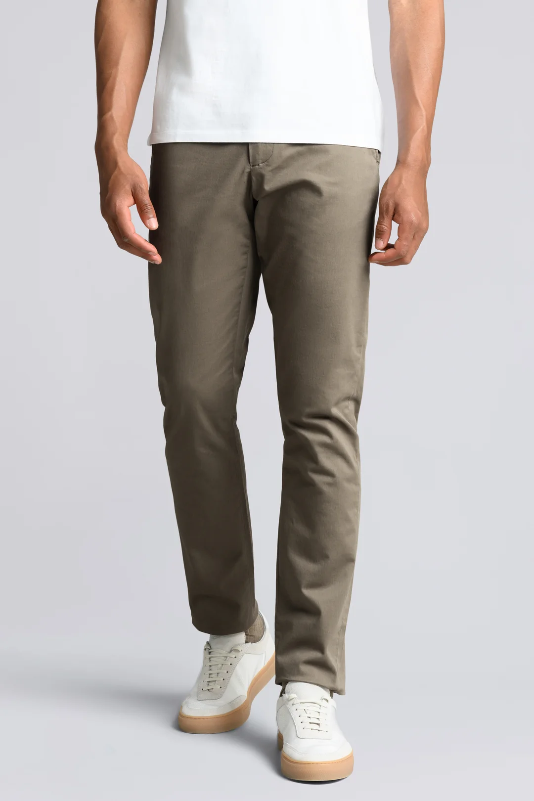 Taupe Chino | Tapered Cotton Stretch Trouser - ASKET