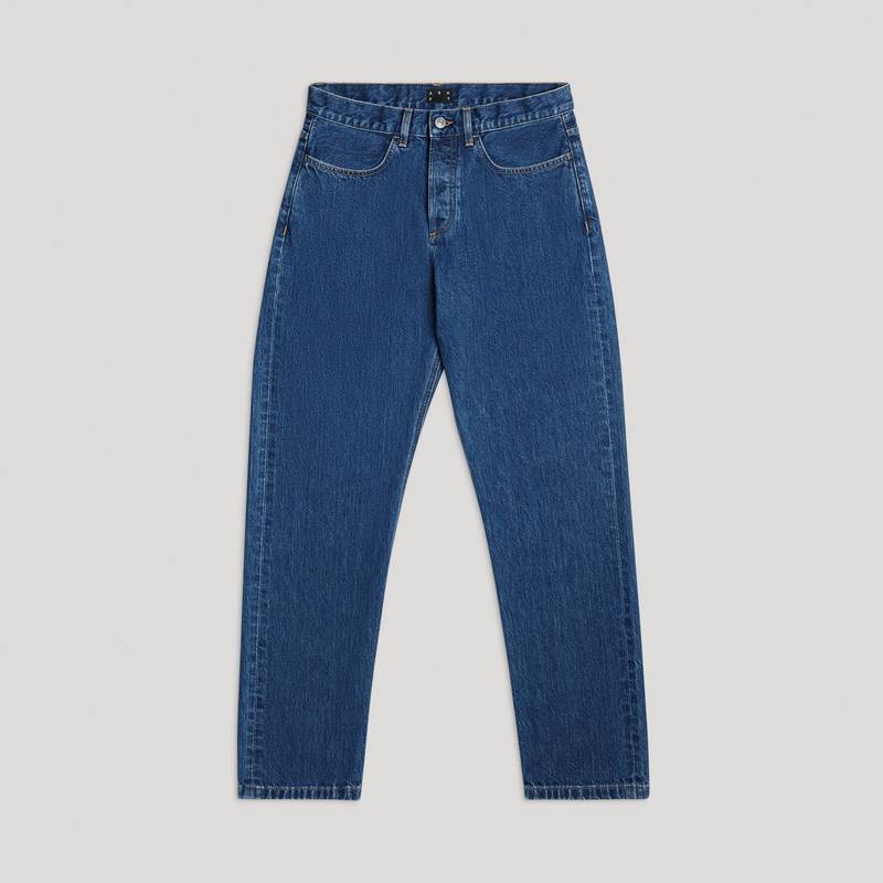 Shop Asket The Loose Jeans Mid Blue Wash