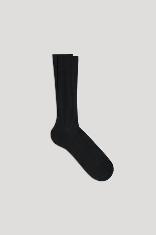 The Ribbed Cotton Sock Black