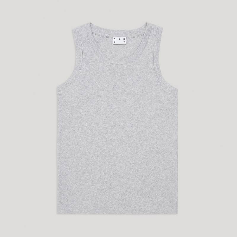 Shop Asket The Tank Top Grey Melange