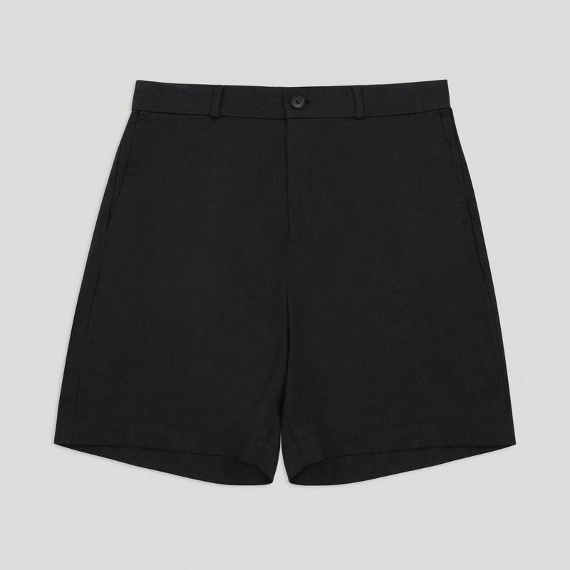 Shop Asket The Linen Shorts Black
