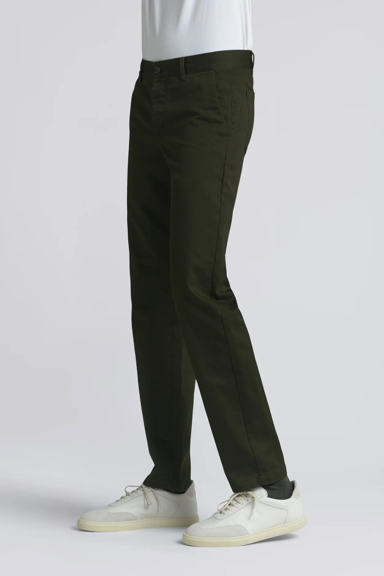 Lightweight Crisp Twill Green Chino Pants