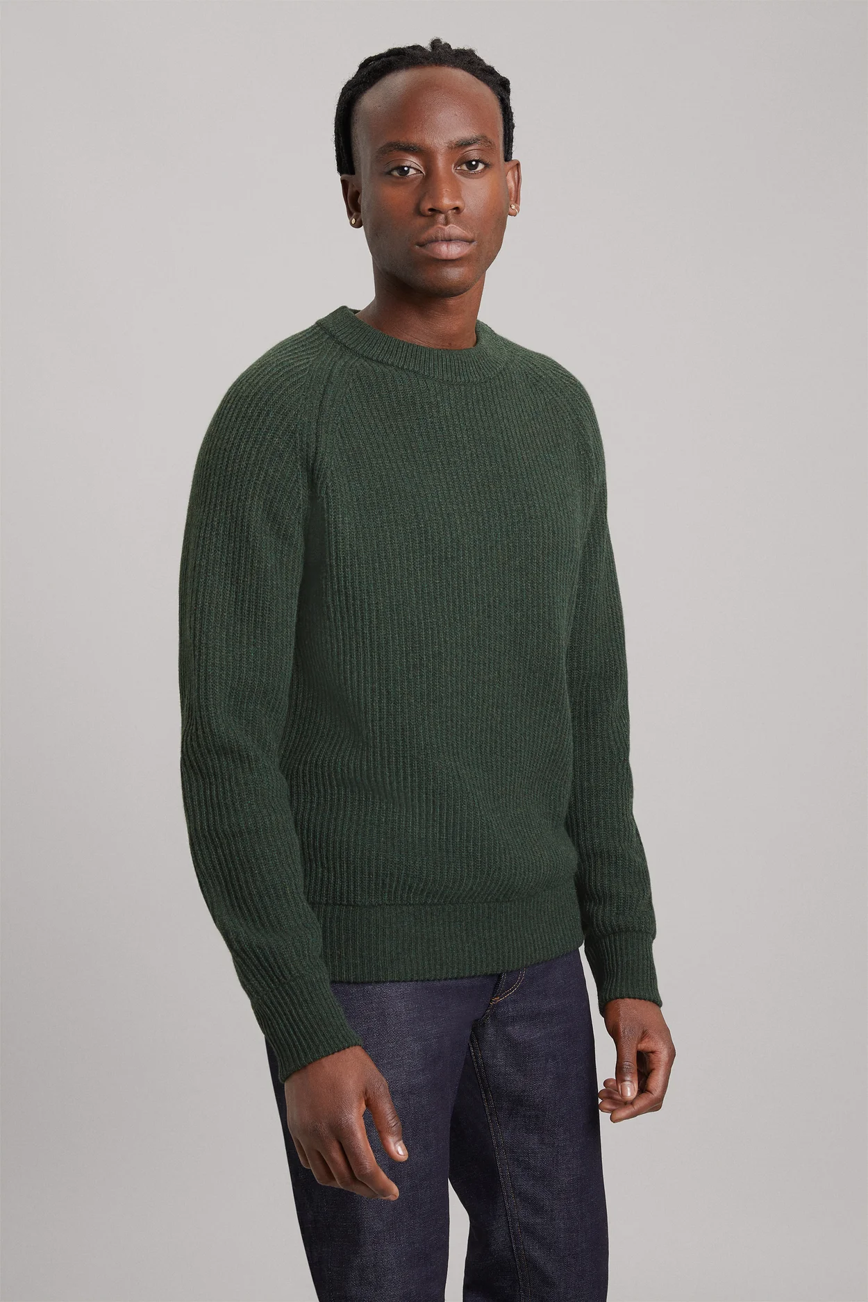 øverste hak Universel følelsesmæssig Dark Green Heavy Wool Sweater | 100% Recycled Wool- ASKET