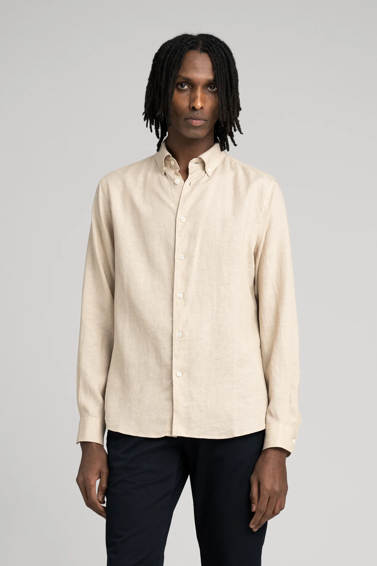 Beige Linen Shirt  Button Down French Linen - ASKET