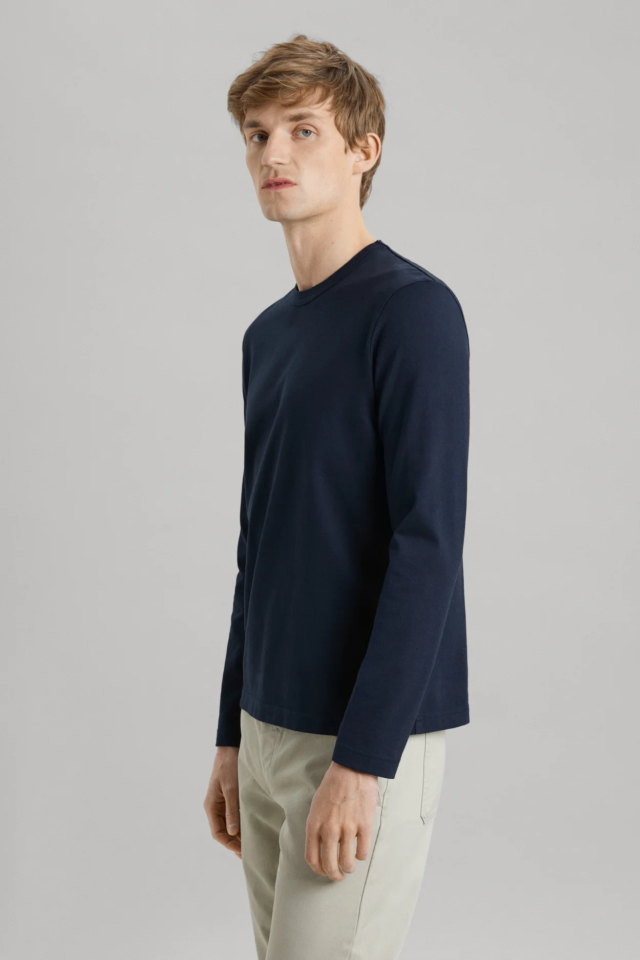 ASKET - The Long Sleeve Pique Polo Dark Navy - Organic Cotton - Mens