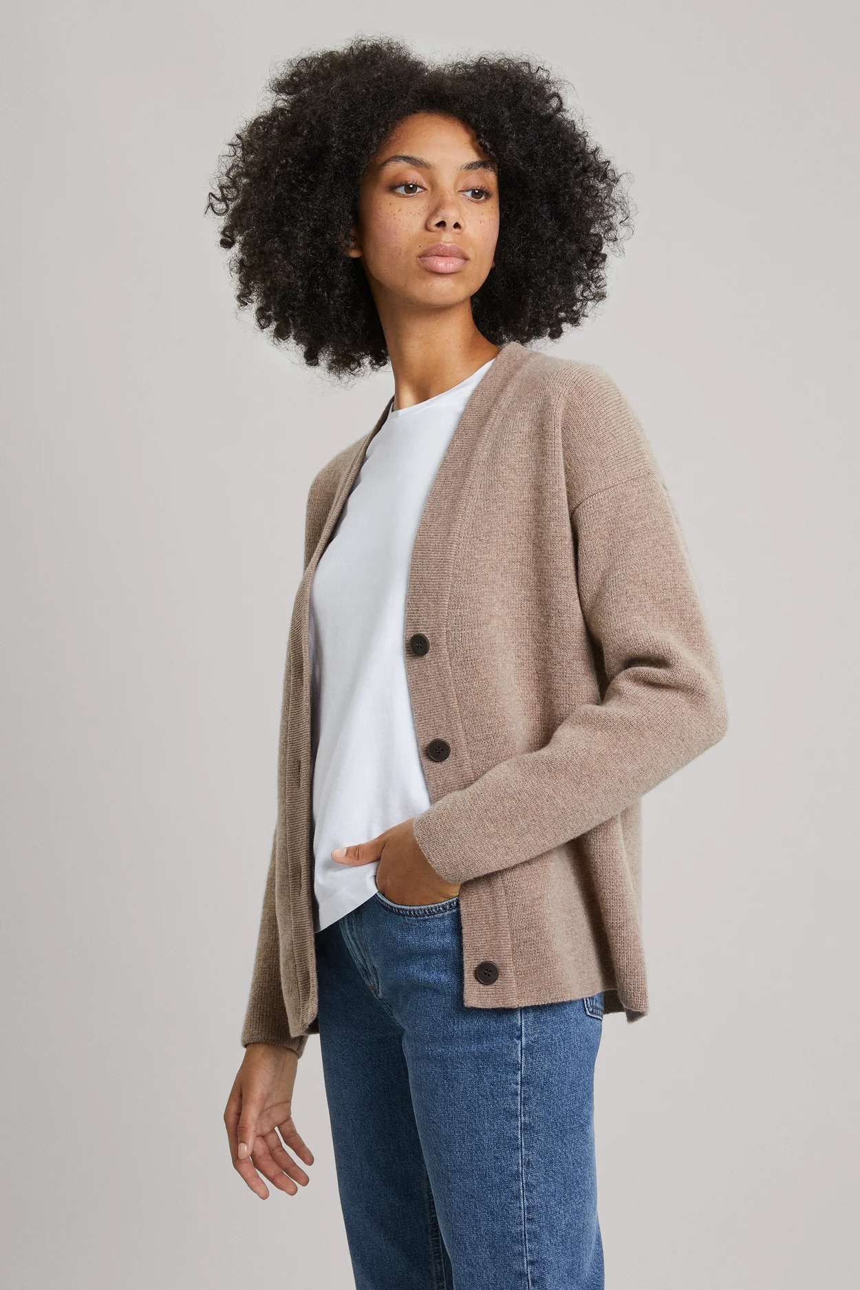 Brown Melange Wool Cardigan | 100% Recycled Wool- ASKET